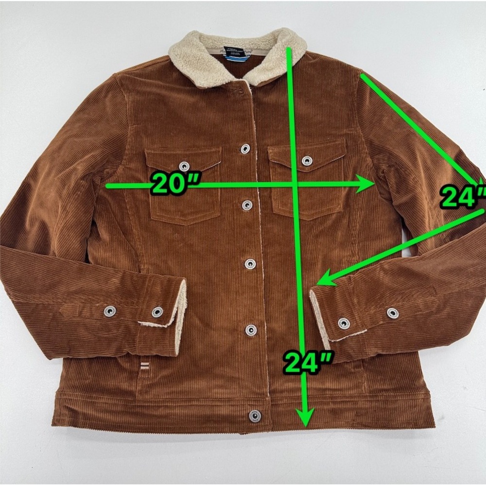 Kuhl Joyrydr Corduroy Sherpa Lined Jacket Brown Womens Medium Quilted Lined Coat - Picture 3 of 11